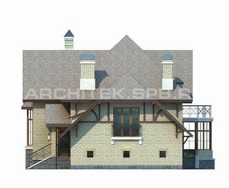 T-009-P Проект дома из газобетона с мансардой, гаражом, верандой, эркером, балконом