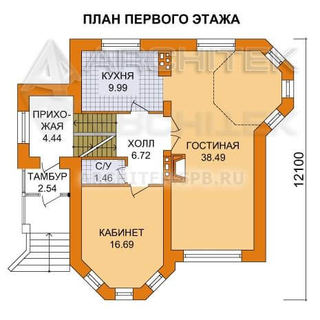 T-027-P Проект дома из пеноблоков с мансардой, цокольным этажом, гаражом, балконом, сауной, эркером