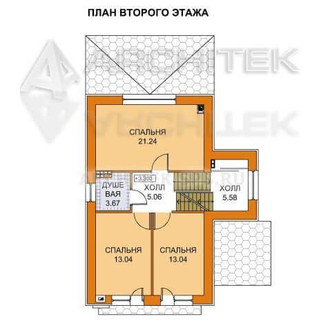 T-029-K Проект дома из кирпича с цокольным этажом, мансардой, гаражом, сауной, балконом 9.4×14.1