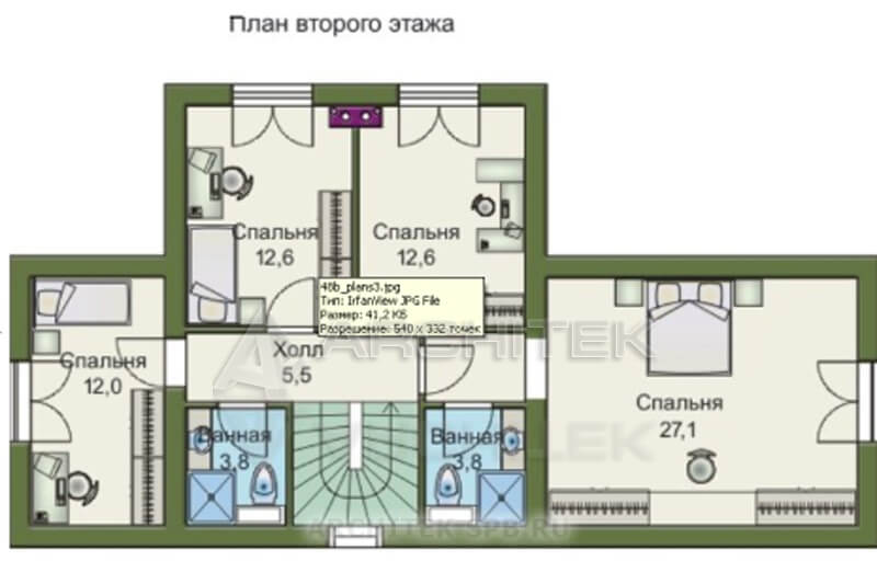 T-055-K Проект дома из кирпича с цокольным этажом, мансардой, сауной, террасой, верандой
