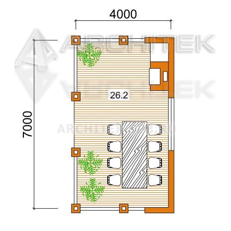 V-004-F проект каркасной беседки 4х7