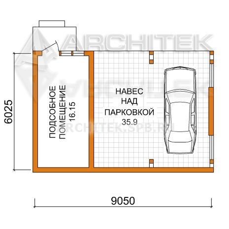 V-007-F проект гаража — навеса