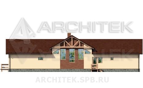 V-010-F проект одноэтажного каркасного дома с террасой