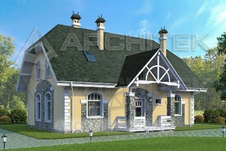 V-012-P проект простого дома из газобетона с мансардой 8.3х12.3
