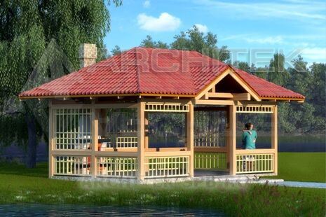 V-016-F проект каркасной беседки 4х7