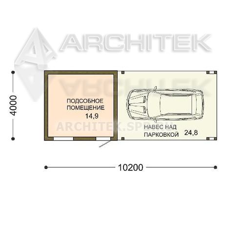 V-019-F проект каркасного гаража 4х10
