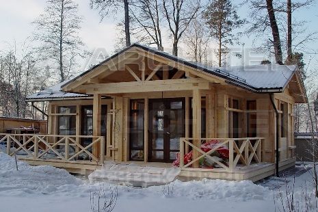 V-021-F проект крытой каркасной беседки с террасой