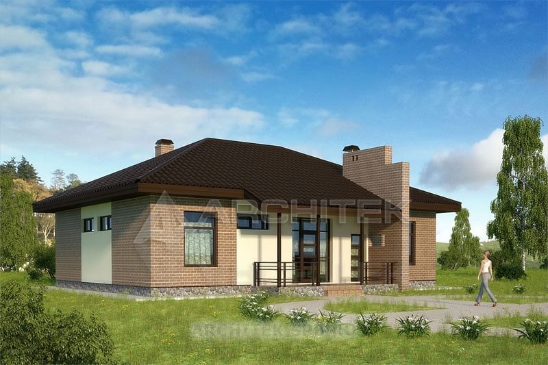 V-028-P проект простого одноэтажного дома из газобетона 10х14
