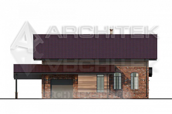 VR-007-P/1 проект дома из газобетона с гаражом, мансардой, террасой 13.2×15.5