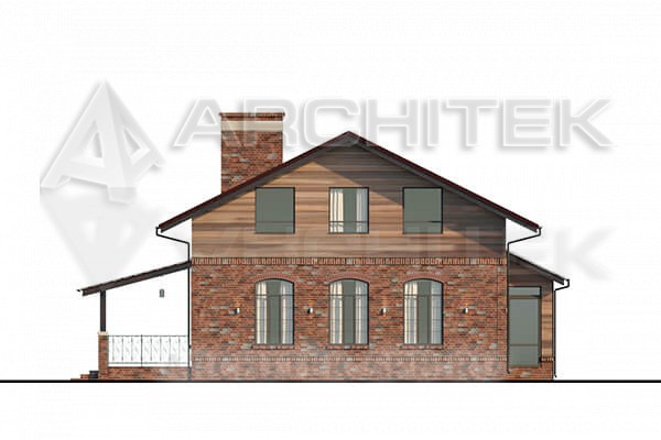 VR-007-P готовый проект дома из газобетона с гаражом, мансардой, террасой