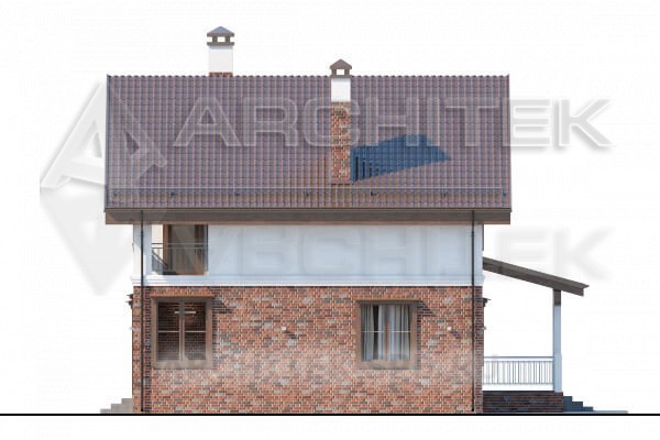 VR-018-P проект дома из газобетонных блоков с мансардным этажом и террасой