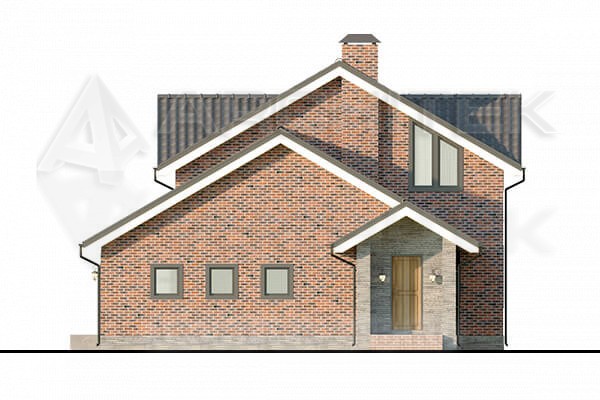 VR-030-P проект дома из газобетона с мансардой и двумя гаражами 16,06×11,19