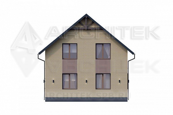 VR-031-P/1 проект простого дома из газобетона с мансардой, террасой, балконом
