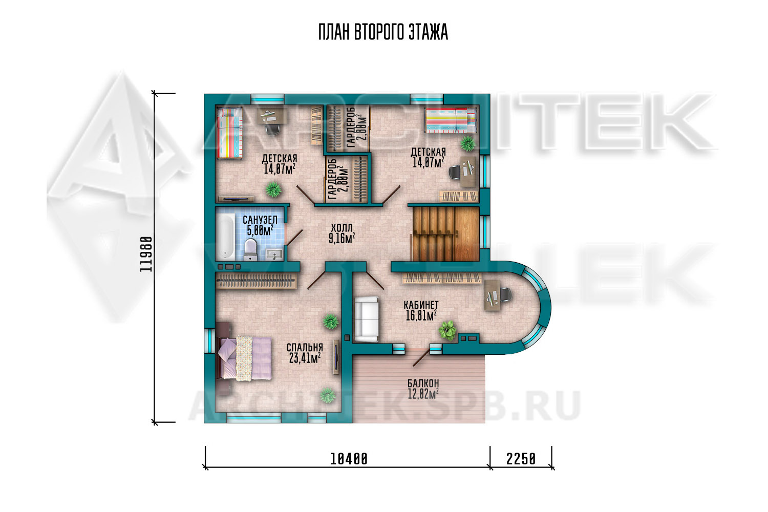 VR-036-P/1 проект двухэтажного дома из газобетонных блоков с балконом и эркером
