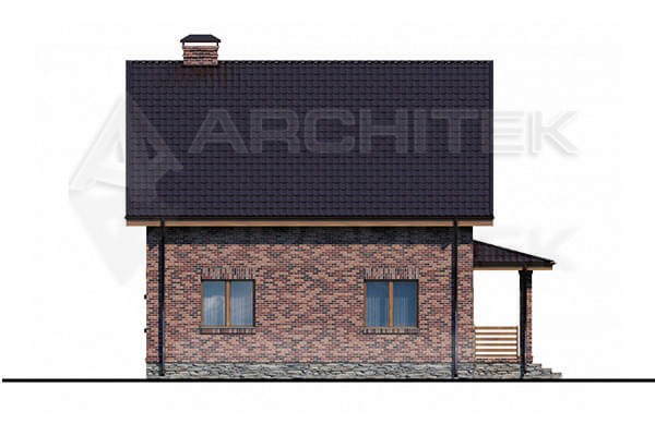 VR-079-P/1 проект дома из газобетонных блоков с мансардой и гаражом-навесом 10×10