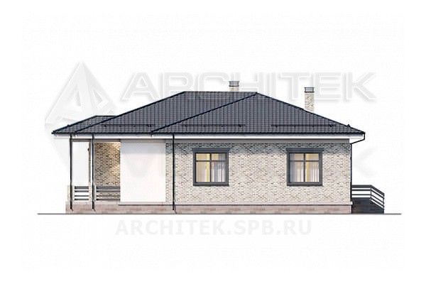 VR-090-P проект одноэтажного дома из газобетона 17.95×15.65 с террасой
