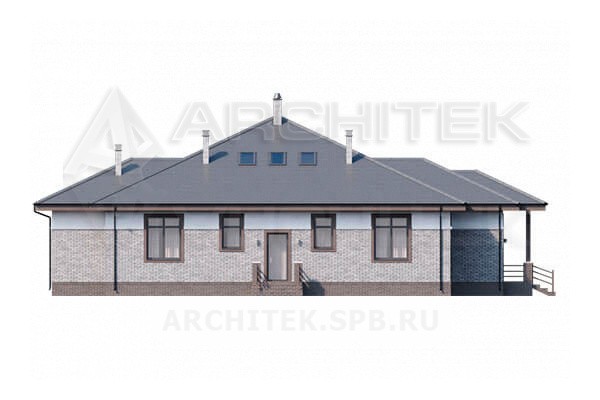 VR-091-P/1 проект загородного дома из газобетона 21×20.38 с мансардой, террасой и вторым светом