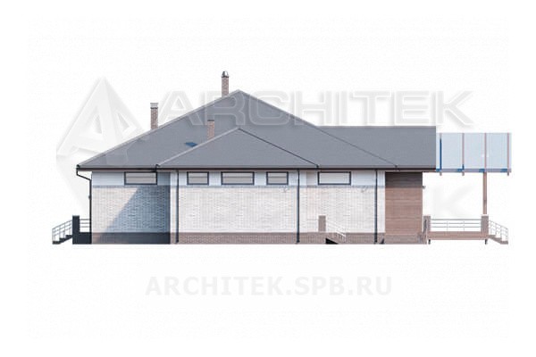 VR-091-P проект дома из газобетона с мансардой, вторым светом и террасой 21×20.38