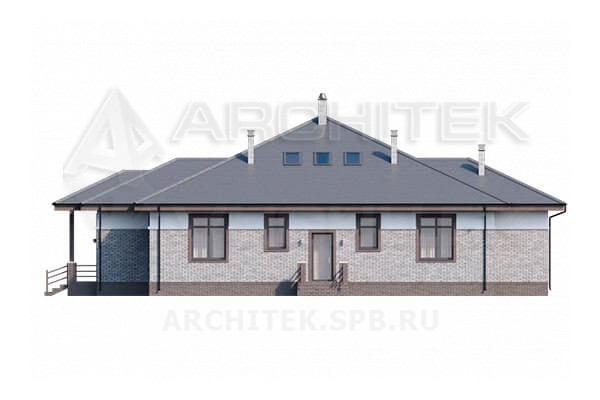 VR-091-P проект дома из газобетона с мансардой, вторым светом и террасой 21×20.38