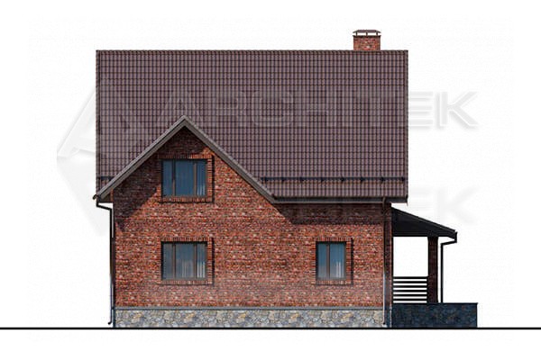 VR-098-P/1 готовый проект загородного дома из газобетона с мансардой 10.94×13.92