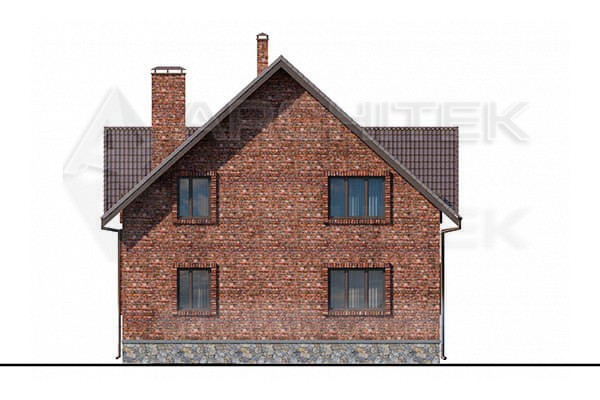 VR-098-P/1 готовый проект загородного дома из газобетона с мансардой 10.94×13.92