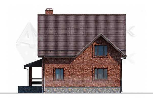 VR-098-P проект загородного дома из газобетона 10.94×13.92 с мансардой