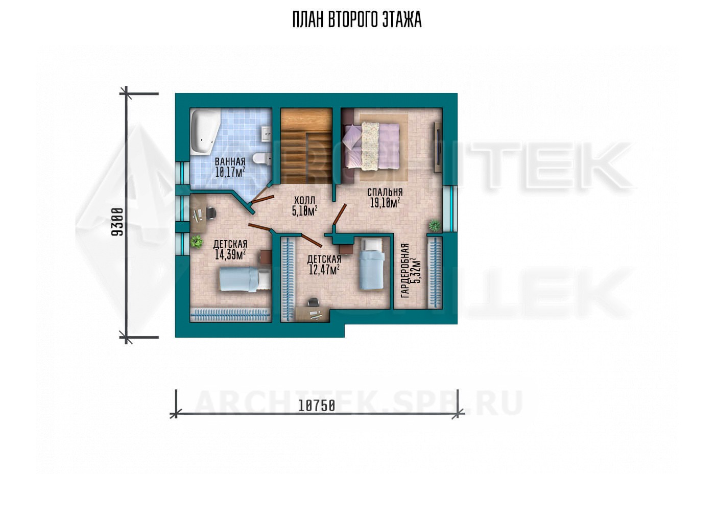 VR-189-P/1 готовый проект коттеджа 13.45×10.49 из газобетона с мансардой, гаражом, террасой