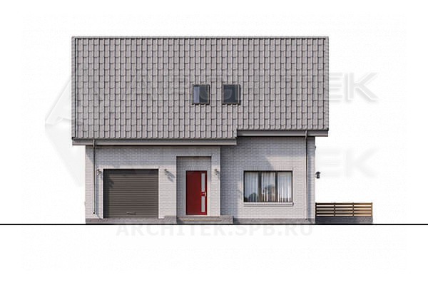 VR-189-P/1 готовый проект коттеджа 13.45×10.49 из газобетона с мансардой, гаражом, террасой