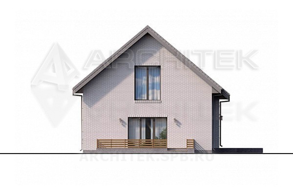 VR-189-P проект загородного дома из пеноблоков 13.5×10.5 с мансардой, террасой и гаражом