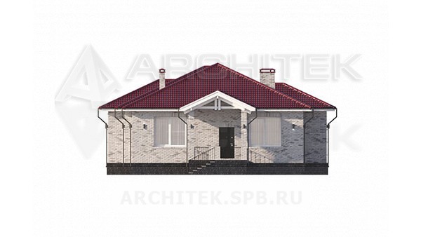 VR-198-P готовый проект одноэтажного дома 15×23.6 из пеноблоков с террасой