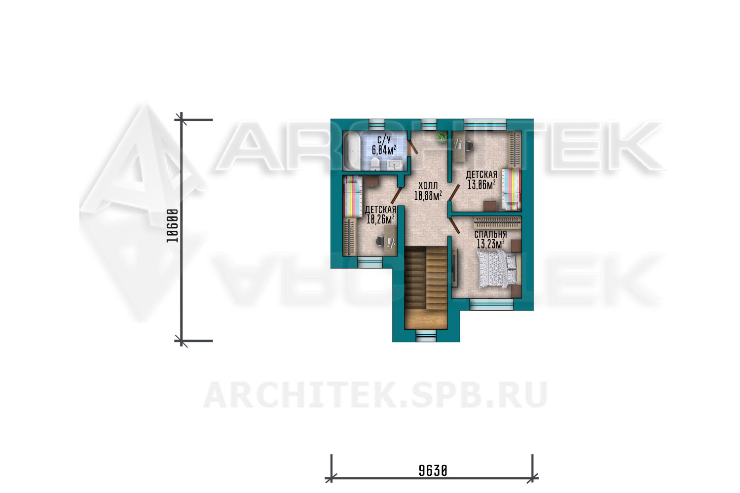 VR-271-P проект 2-этажного коттеджа 13.9×19.5 из газобетонных блоков с гаражом, сауной, террасой