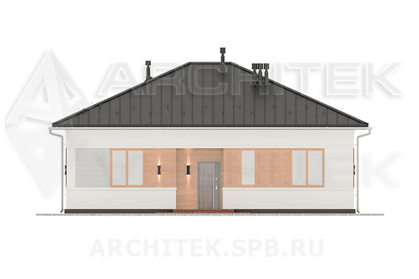VR-275-P/1 проект загородного 1-этажного дома 12.5×11.6 из газобетона