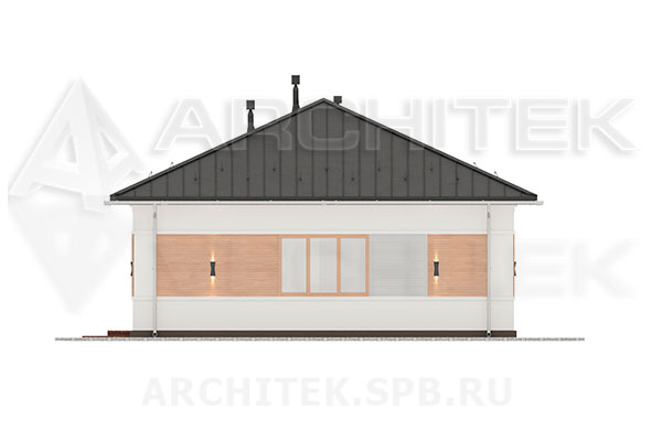 VR-275-P/1 проект загородного 1-этажного дома 12.5×11.6 из газобетона
