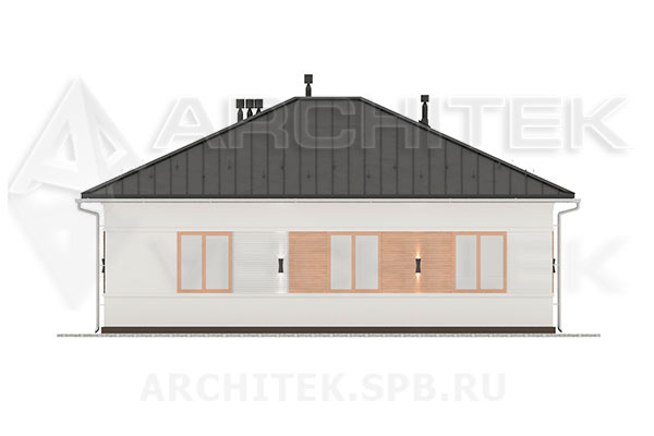 VR-275-P/1 проект загородного 1-этажного дома 12.5×11.6 из газобетона