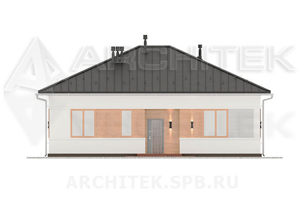 VR-275-P проект одноэтажного коттеджа из из газобетонных блоков 12.55×11.6