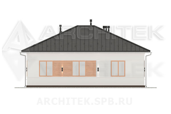 VR-275-P проект одноэтажного коттеджа из из газобетонных блоков 12.55×11.6