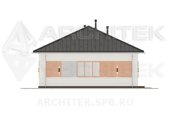 VR-275-P проект одноэтажного коттеджа из из газобетонных блоков 12.55×11.6