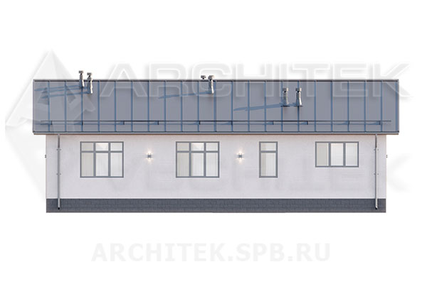 VR-277-P проект одноэтажного дома из газобетонных блоков с террасой 16.3×11.6