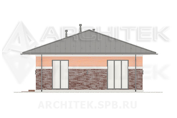 VR-283-P/1 проект 1-этажного загородного дома из газобетона 12.55×11.6