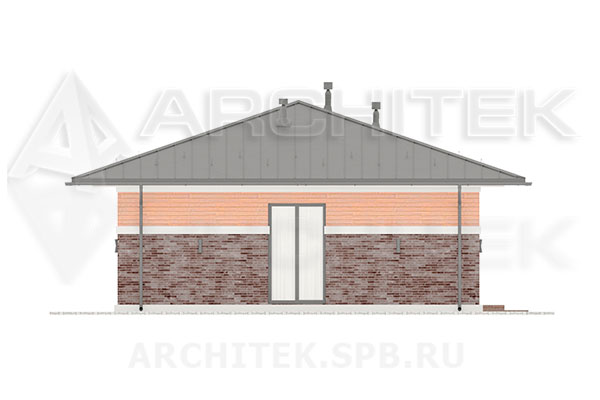 VR-283-P/1 проект 1-этажного загородного дома из газобетона 12.55×11.6