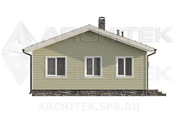 VR-291-P/1 проект маленького 1-этажного коттеджа из газобетона 13.54×10.22