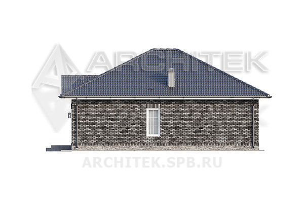 VR-385-P/1 Проект маленького одноэтажного дома из газобетонных блоков 9×12.5