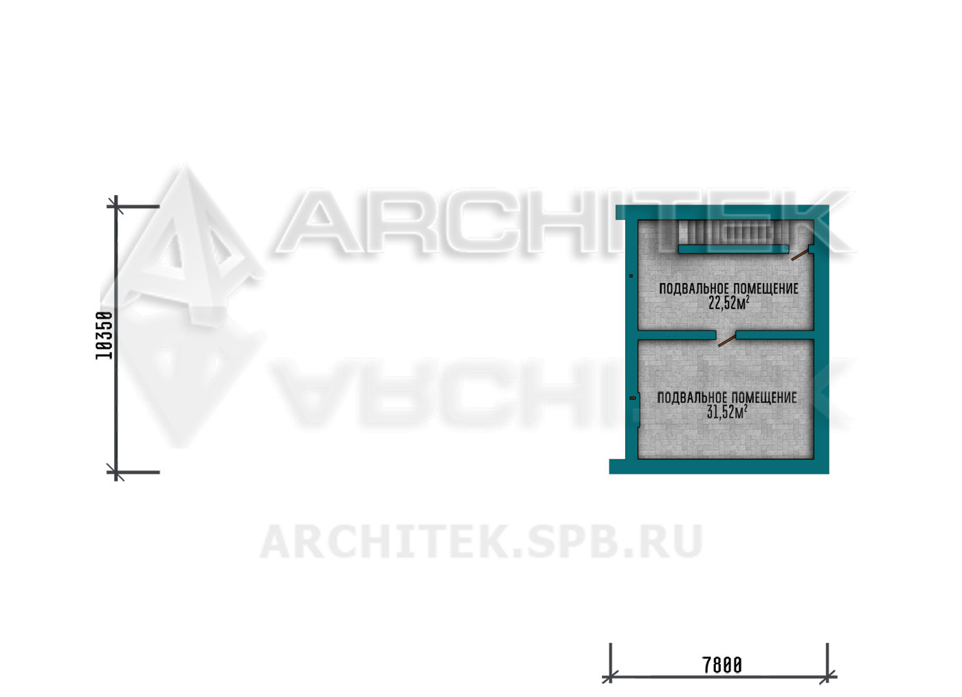 VR-498-K Проект одноэтажного кирпичного дома с гаражом, подвалом, террасой 24х22