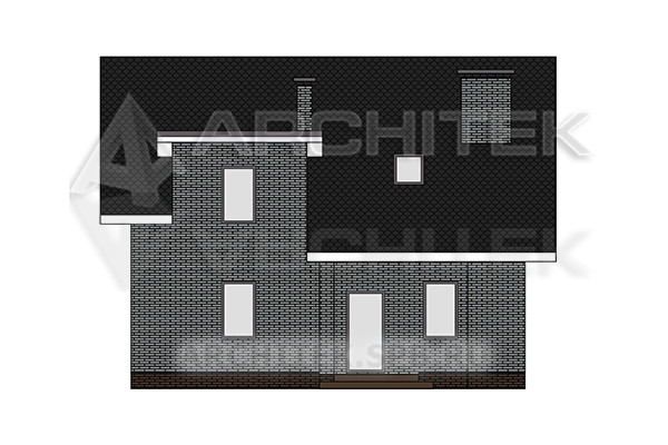 VR-505-P/1 Проект дома из газобетона с мансардным этажом и террасой 10.5х14.3