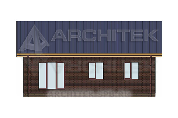 VR-517-P Проект простого дома 75 м² из газобетона 11.4х8.6