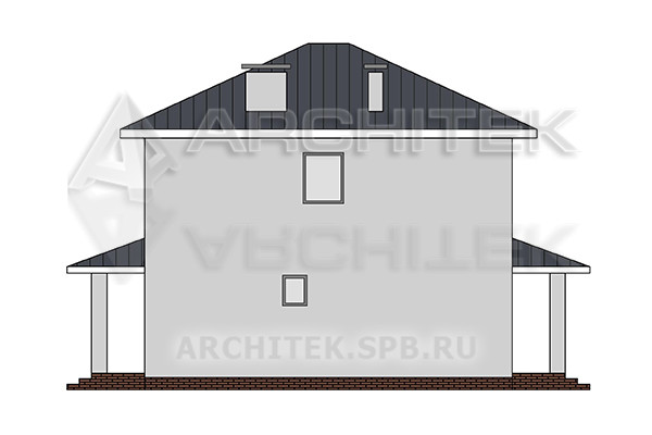 VR-565-P/1 Готовый проект простого 2х-этажного дома из пеноблоков 9×9